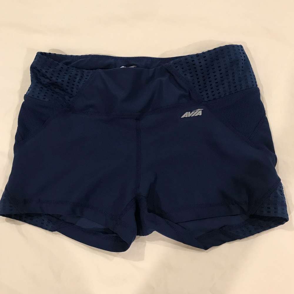 Dark blue tight athletic shorts